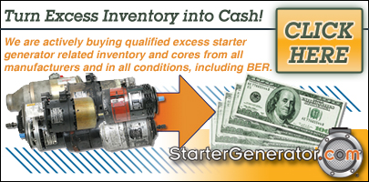 We buy excess starter generator inventory